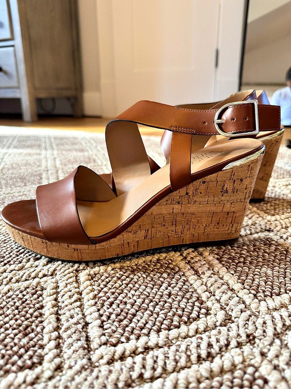 Franco Sarto Brown Wedge Sandals US 8.5